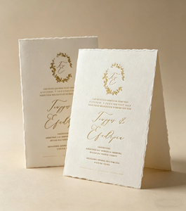 Carte d'invitation <span class=keywords><strong>de</strong></span> mariage personnalisée, papier offset <span class=keywords><strong>de</strong></span> qualité supérieure, respectueux <span class=keywords><strong>de</strong></span> l'environnement, estampage à chaud - Product Image 1