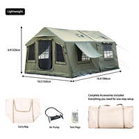 16 ㎡   Tente gonflable, 8+8 ㎡   Chambre et salon, auvent occultant 210g TC Coton & 420D, Glamping Mansion