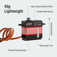 Microservo KST X15-1809 de 15 mm, Ligero (45 g), 24 kg.cm, Actuador HV sin Escobillas para Automatización Personalizada y Control de Movimiento Inteligente