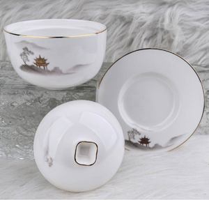 Juego de Vajilla Redonda de Cerámica de 60 Piezas con Bordes Dorados, Precio al por Mayor para Oriente Medio, Cerámica de Porcelana Fina - Product Image 3