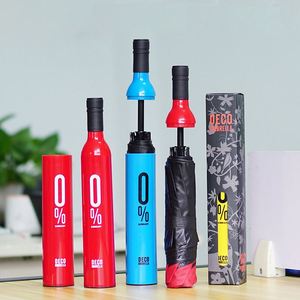 XD779 Customized Printing Logo Travel Rainy Sunny Umbrella Advertise Business Custom Foldable <b>Wine</b> <b>Bottle</b> Umbrellas - Product Image 6