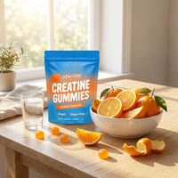 Gummies à la créatine en marque privée, saveur orange, 5g, entraînement en salle de sport, croissance musculaire, force, endurance, OEM