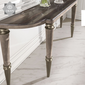 Tavolo di Lusso per Soggiorno, Tavolo da Ingresso in Metallo da Parete, Moderna Consolle in Marmo - Product Image 6
