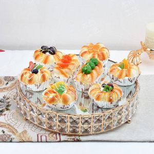 <b>Crystal</b> <b>Mirror</b> Metal Cake Floor Flower Stand for Wedding Decoration - Product Image 3