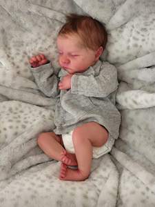 لينة سيليكون رائعة جميلة نابض بالحياة الفينيل تولد من جديد مجموعة واقعية طفل رضيع ولد دمى طفل حديث الولادة دمية بيبي - Product Image 2