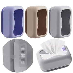 Silicone Tissue <b>Box</b> Holder Suction Cup Napkin <b>Storage</b> <b>Box</b> Wall-Mounted Tissue Drawer for Kitchen Living Room Bedroom Office Car - Product Image 1