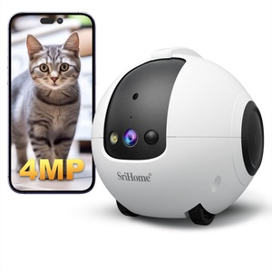 Caméra de surveillance <span class=keywords><strong>pour</strong></span> animaux de compagnie 4MP avec audio bidirectionnel, Wi-Fi 2.4G, jouet robot <span class=keywords><strong>pour</strong></span> <span class=keywords><strong>chat</strong></span>, teaser <span class=keywords><strong>pour</strong></span> <span class=keywords><strong>chat</strong></span>, laser infrarouge, caméra domestique 2K <span class=keywords><strong>pour</strong></span> animaux de compagnie, surveillance des animaux - Product Image 1