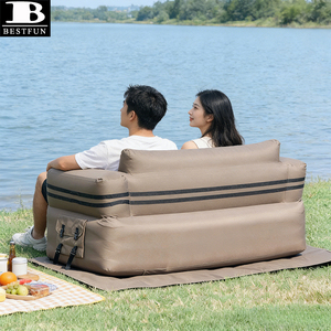 Canapé gonflable double avec pompe électrique intégrée, portable, 2-3 places, avec sac de rangement pour le camping en plein air - Product Image 3