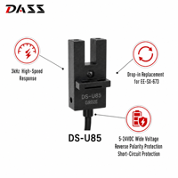 Sensor Infrarrojo Fotoeléctrico Tipo Ranura en Forma de U DASS DS-U85 5-24V DC de Alta Frecuencia de Respuesta, Venta al Por Mayor