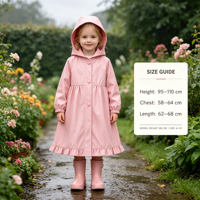 Imperméable Princesse pour Filles, Écologique en PU, Imperméable à Capuche, Mignon, pour Activités de Plein Air et Escalade, Vêtement de Pluie Tendance