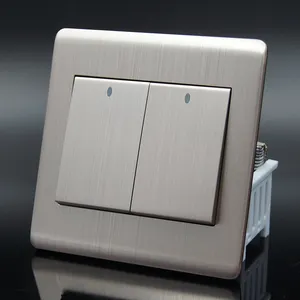 Factory Wholesale Electrical Switch Power Two Gang Two Way UK Standard Wall Light Switch