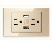 Thaïlande norme américaine USB Tyoe-C prise murale panneau de verre appareil adaptateur type-c 2.1/3.1A charge rapide