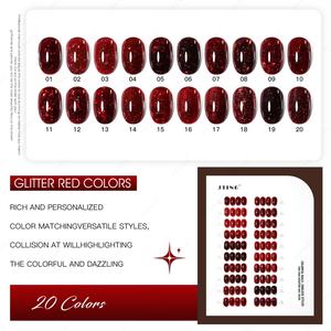 JTING Nail Art <b>Glitter</b> <b>Red</b> Colors Gel Polish 20colors <b>Glitter</b> <b>Red</b> Collection Gel Nail Polish OEM/ODM Hema Free Tpo Free - Product Image 5