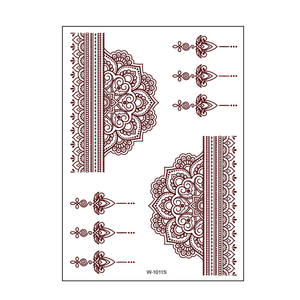 उच्च गुणवत्ता वाले वाटरप्रूफ फुल हैंड रेड स्टिक-ऑन महिलाओं के लिए हेना टैटू स्टिकर - Product Image 1