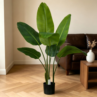 JOLAMIRA Plante Artificielle Bananier du Voyageur, Arbre d'Intérieur de Luxe Léger pour Salon, Grand Modèle Nordique Durable en PE+Fer, Multi-pièces