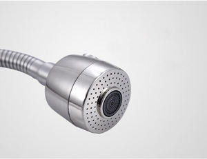 304 stainless steel single-hole cold and hot <b>brushed</b> nickel color two-mode outlet 360°universal rotation kitchen faucet - Product Image 6