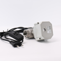 Vanne motorisée électrique à deux voies de contrôle du débit d'eau en acier inoxydable 304 220V CA ON/OFF 3/4 pouce avec prise ronde européenne
