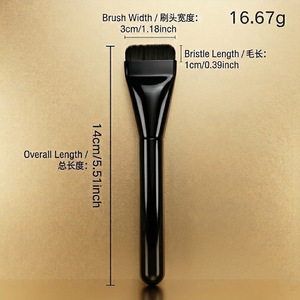 Brocha Plana de Maquillaje de Una Sola Pieza, Fibra Sintética, Ligera, para Base Líquida, Brocha para Maquillaje Facial, Herramienta de Venta al Por Mayor OEM - Product Image 2