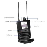 Moniteurs intra-auriculaires sans fil professionnels PSM600-Double canal, UHF pour la surveillance des performances scéniques et en studio