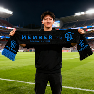 Оптовая продажа напрямую с фабрики: шарф с национальным флагом, футбольный шарф-баннер с двухцветными кисточками - Product Image 3