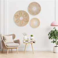 Décorations bohèmes décoration murale bambou jonc de mer suspendus paniers muraux décor de chambre jaune décoration nordique maison panier de saule