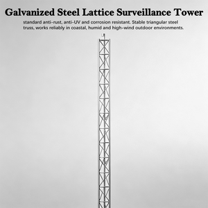 Torre de celosía galvanizada en caliente de 4M personalizada con montaje en raíz, capacidad de carga de 25 kg, para monitoreo de seguridad perimetral en aeropuertos y estacionamientos. - Product Image 3