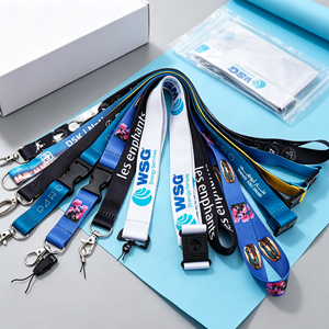 Lanière personnalisée en polyester avec logo imprimé, porte-badge imprimé par transfert thermique, porte-carte d'identité, mousqueton de sécurité - Product Image 2