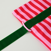 Sacs de Noël en toile rayée avec cordon de serrage, grands sacs cadeaux écologiques réutilisables avec nœud en velours, pour le rangement des fêtes et la décoration intérieure, direct usine
