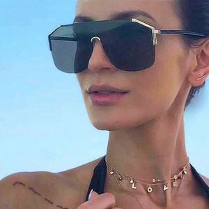 Gafas de Sol Vintage 2020, Montura Metálica, Ovaladas, Grandes, Protección UV400, Antiviento, Estilo Steampunk, para Hombre y Mujer - Product Image 4