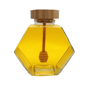 100ml 230ml 380ml <span class=keywords><strong>300g</strong></span> 500g pot <span class=keywords><strong>de</strong></span> miel d'abeille en verre en forme hexagonale <span class=keywords><strong>de</strong></span> luxe avec couvercle en <span class=keywords><strong>bois</strong></span> <span class=keywords><strong>de</strong></span> bambou - Product Image 2