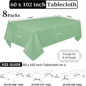 Mantel de poliéster 100% verde salvia, redondo, rectangular, cuadrado, barato, al por mayor, para bodas, fiestas y exteriores - Product Image 2