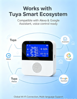 Capteur de température et d'humidité WiFi Tuya, thermomètre numérique intelligent sans fil pour intérieur, hygromètre avec contrôle à distance via application