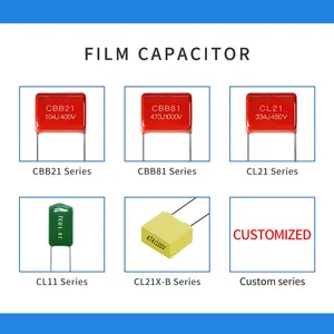 Capacitor filme de polipropileno metálico, capacitor CBB21-104/630v de alta tensão