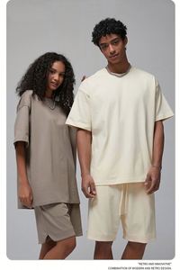 เสื้อยืดสตรีทแวร์ทรงหลวม แขนสั้น ผ้าฝ้าย สีสันสดใส สำหรับผู้ชายและผู้หญิง รุ่นฤดูใบไม้ผลิ/ฤดูร้อน ปี 2026 น้ำหนัก 305 กรัม - Product Image 5