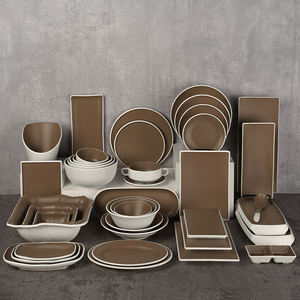 茶色のココナッツ斑点のあるメラミン食器 & プレート耐久性、簡単にきれい - Product Image 6