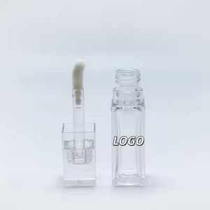 Envases Personalizados de Tubos Cuadrados Transparentes de 10 ml para Brillo Labial, Tubos Cosméticos para Brillo Labial y Rubor con Pincel Grande - Product Image 1