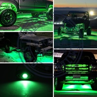OVOVS Verde 12 voltios Luces de Neón Led Rock Light 9 Chips para Off Road Truck SUV ATV