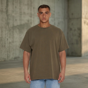 เสื้อยืดเจอร์ซีย์สีพื้นแฟชั่นสำหรับผู้ชาย ไซส์ใหญ่ ผ้าฝ้าย 100% เป็นมิตรกับสิ่งแวดล้อม แห้งเร็ว คอกลม ดีไซน์เรียบง่าย สไตล์ลำลองสมาร์ท ขายส่ง - Product Image 2