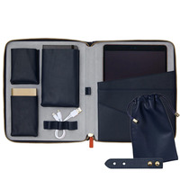 Cartera de Viaje Unisex de Cuero Genuino con Bloqueo RFID, Gran Capacidad, Estilo Nacional, con Cierre Largo y Compartimento para Tablet, Personalizable con Logotipo