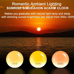 Sunrise Alarm Clock RGB Night <b>Light</b> Bedroom Decoration Wake up <b>Light</b> Novelty Body <b>Touch</b> Switch Daylight Birthday Gift Table Lamp - Product Image 4