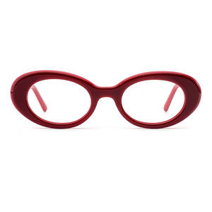 ユニークなデザイン楕円形の厚い外枠輝く猫目アセテート光学ガラスきれいな色の寺院工場卸売 - Product Image 1