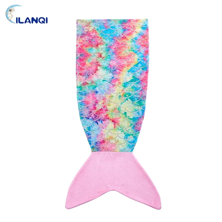 Wholesale High Quality Sliver Wearable Mermaid Tail Blanket for Kids Adult Mermaid bBlanket