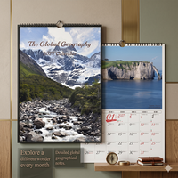 Calendrier vertical 2027 Patrimoine Géographique Mondial Paysages Naturels Créatif Personnalisé pour la Maison et l'Entreprise avec Logo sur Papier Couché