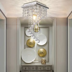 Nuevo diseño moderno pasillo entrada iluminación hotel restaurante forma cuadrada bola de cristal giratoria luces de techo - Product Image 5