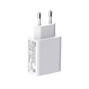 Adaptador inteligente de corriente AC DC rápido teléfono móvil dual USB tipo C pared rápido PD 18W 20W cargadores para teléfono Apple Samsung Android