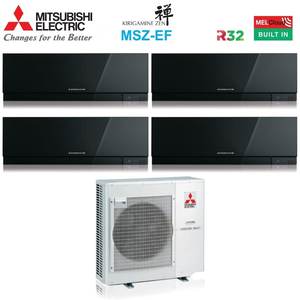 Mitsubishi Electric Quadri เครื่องแปลงกระแสไฟฟ้า, เครื่องปรับอากาศแบบแยกส่วน kirigamine ZEN MSZ-EF สีดำซีรีส์7 + 7 + 12 + 12 + 12 R-32 MXZ-4F72VF Inte - Product Image 3