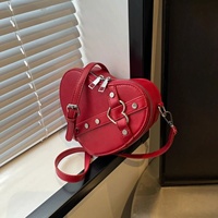 OEM Petit Mini Sac Coeur Sac à Main Sac à Bandoulière Style Y2K Petit Sac à Main Gothique Coeur Fourre-Tout PU Sac à Bandoulière