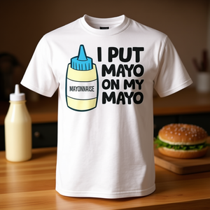 T-shirt pour les amateurs de mayonnaise - « I Put Mayo on My Mayo Love Mayonnaise » - Vêtements promotionnels - Product Image 3