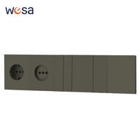 Interrupteurs et prises murales WESA ultra-minces à bouton-poussoir EU 1/2/3 gangs 1 voie, combinaison libre, design moderne de luxe