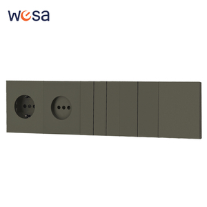 สวิตช์และเต้ารับติดผนัง WESA แบบบางพิเศษ ปุ่มกด <span class=keywords><strong>EU</strong></span> 1/2/3 ช่อง 1 ทาง เต้ารับไฟฟ้า ออกแบบหรูหราทันสมัย สามารถจัดวางได้อย่างอิสระ - Product Image 1